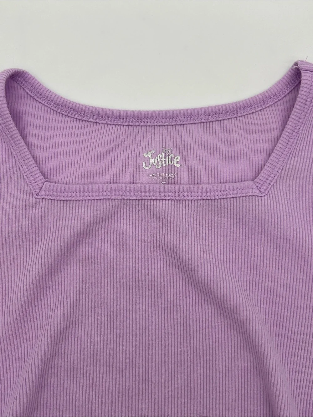 Girls Justice Pink Tank and Lavender Ruched Side Tee Set Size S (7/8)